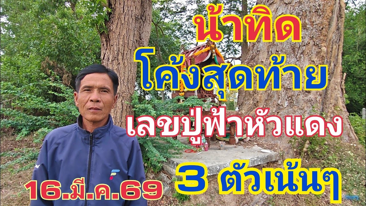 น้าทิด โค้งสุดท้าย เลขภูฟ้าหัวแดง 3 ตัวเน้นๆ พลาดไม่ได้ด่วนๆ 16.มี.ค.69#หวย 