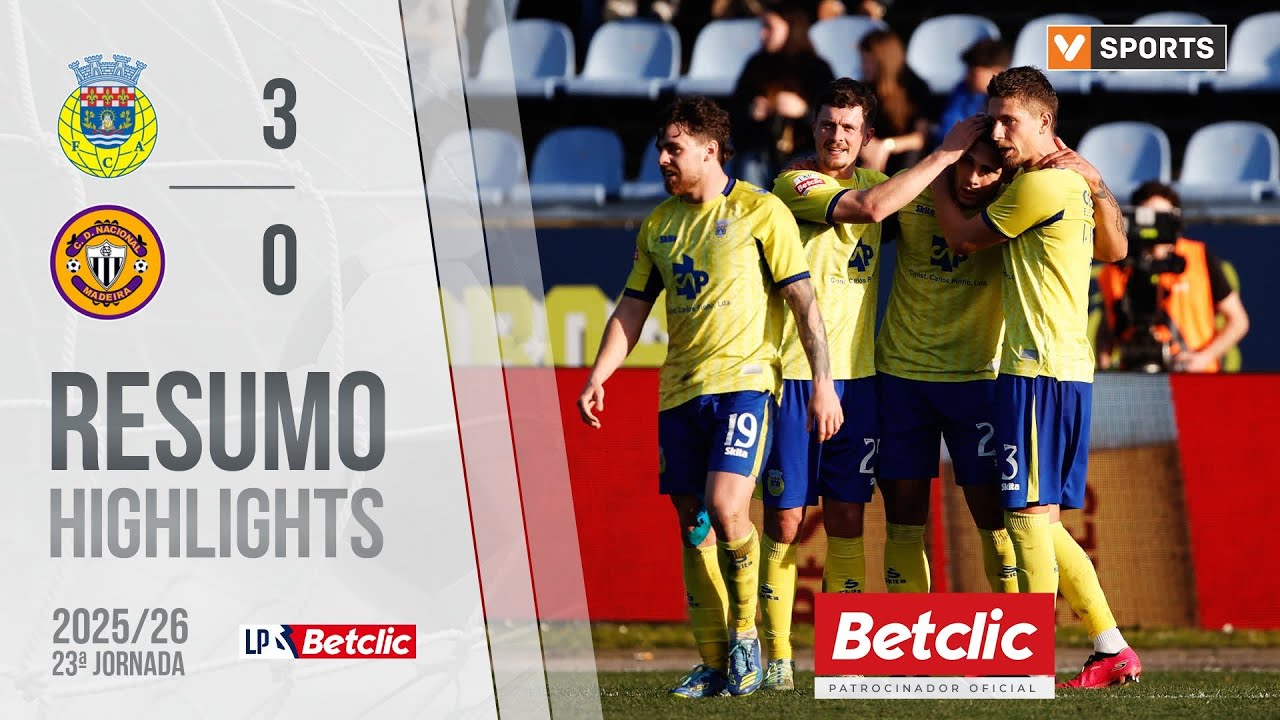 Resumo: Arouca 3-0 Nacional (Liga 25/26 #23)