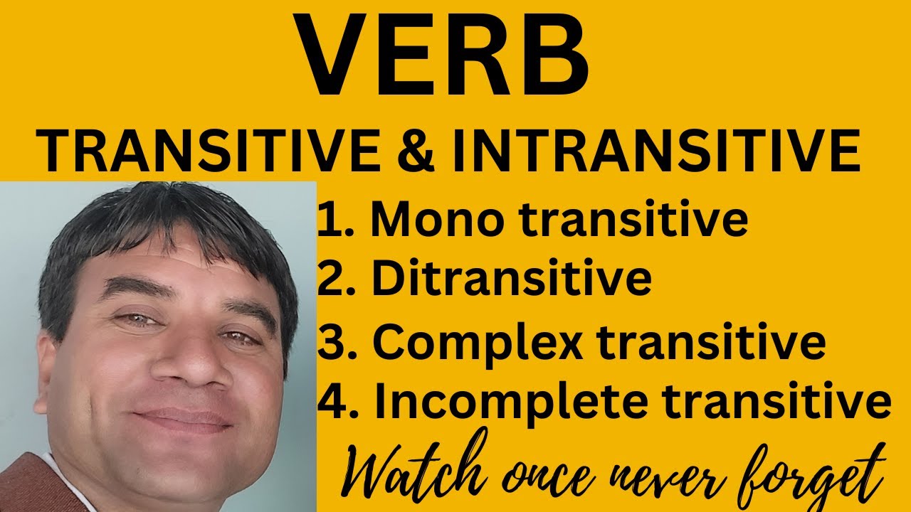 FINITE VERB TRANSITIVE VERB INTRANSITIVE VERB MONO TRANSITIVE  DITRANSITIVE VERB COMPLEX TRANSITIVE