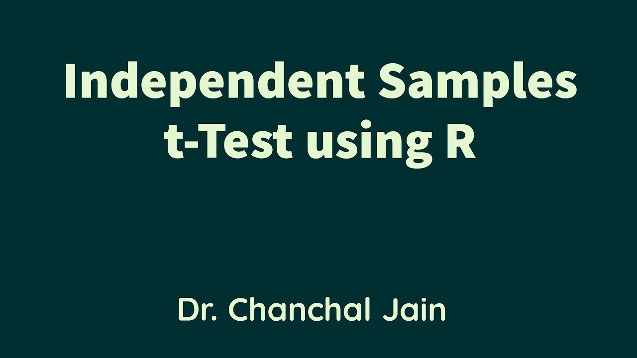 Independent Samples t-Test using R