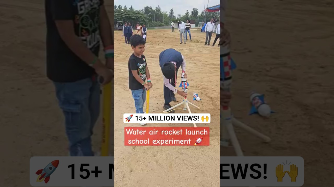 Water air rocket launch school experiment 🚀 #sishyaschool #rocket #shorts #shortsfeed #experiment