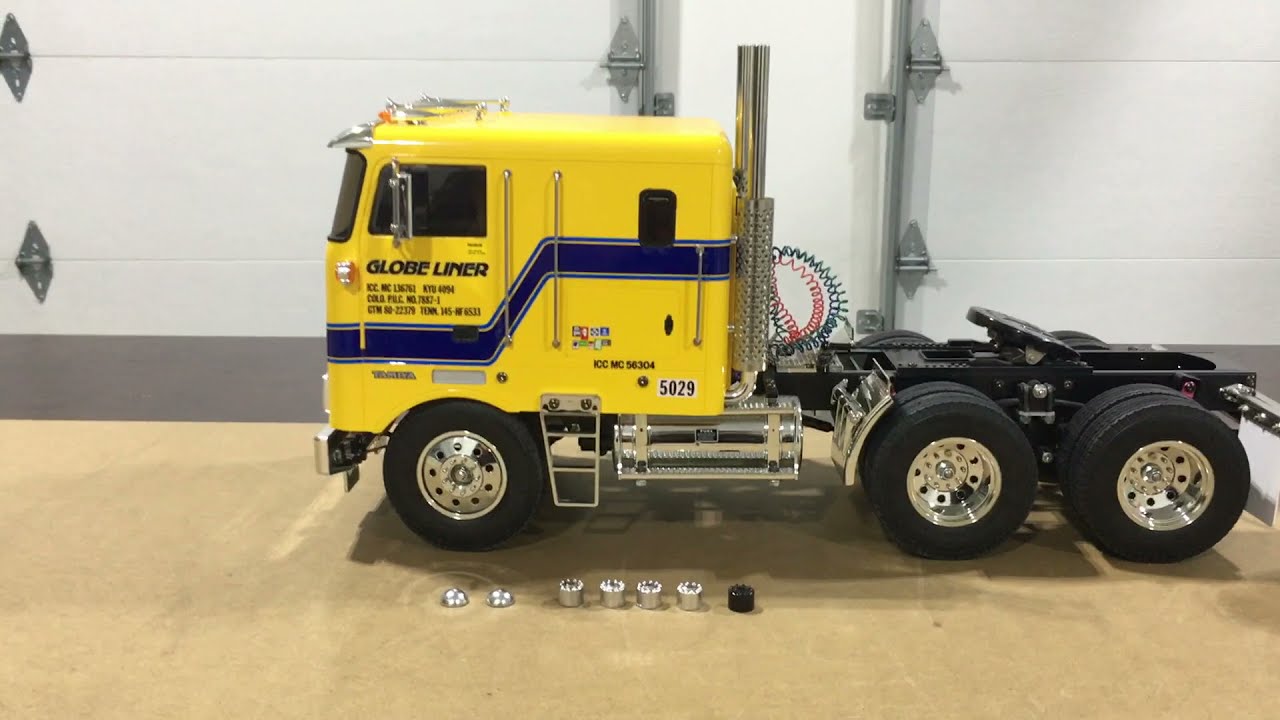 Tamiya Globeliner 3d printed hubs and chrome spray paint