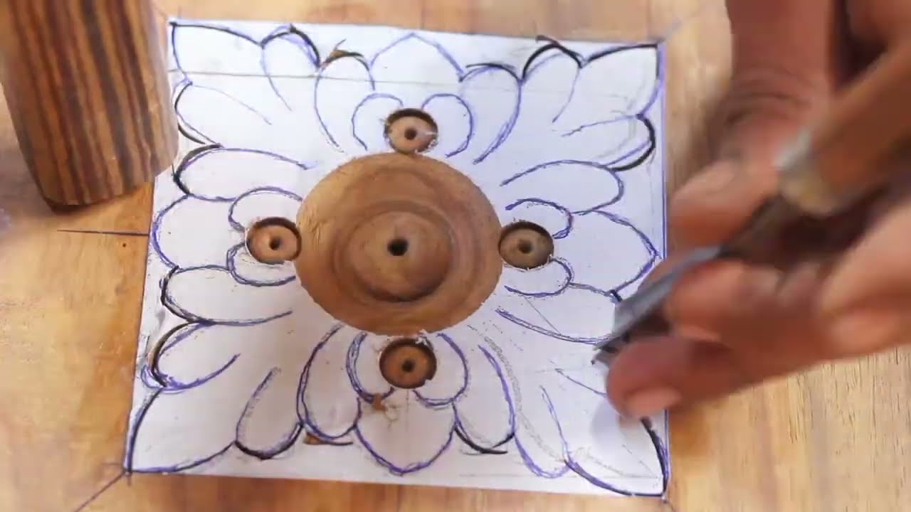 Easy and Beautiful Wood Carving Flower Design With Router Machine Bits#wood
