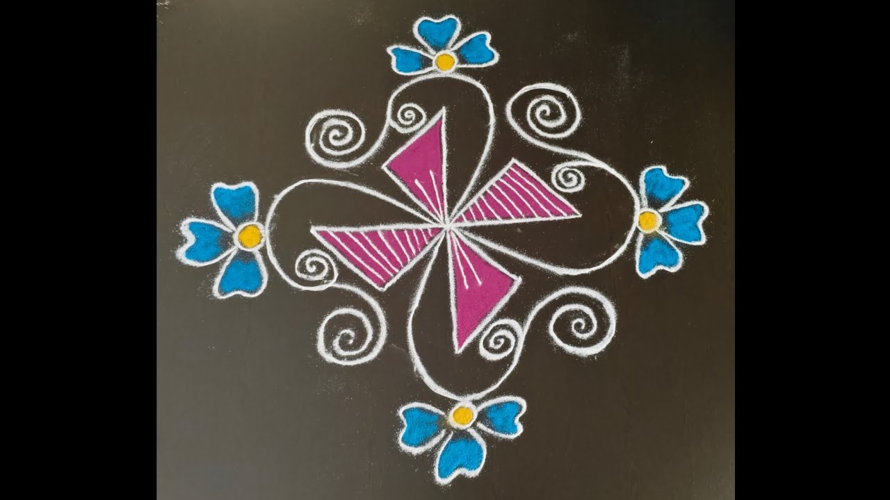 5*1 modern fancy new style rangoli #easyandsimplekolam #kolamforbeginners #dialyrangoli #easyrangoli