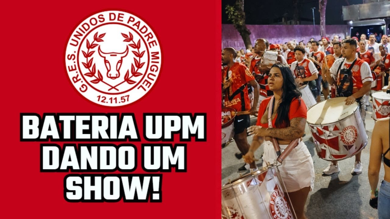 🔴 BATERIA da UPM 2026 DANDO UM SHOW no Ensaio de Rua para o CARNAVAL 2026.