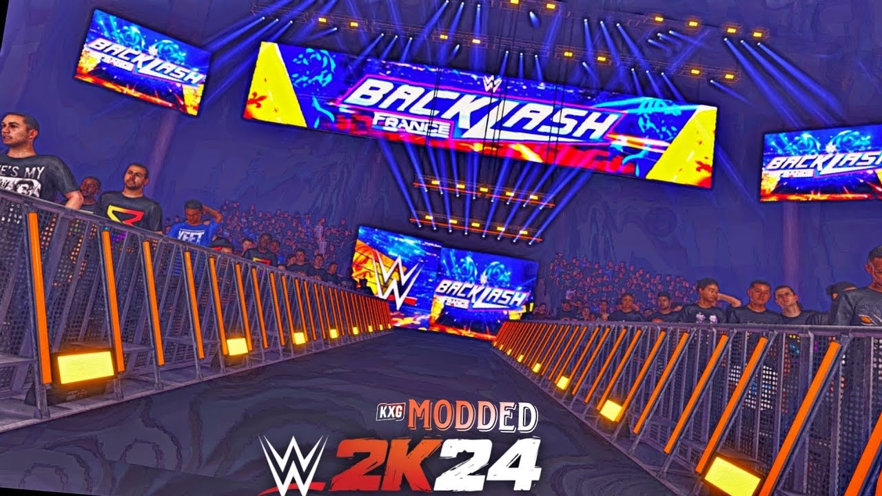 BACKLASH France 2024 MODDED ARENA WITH ENTRANCES | WWE 2K24 MOD