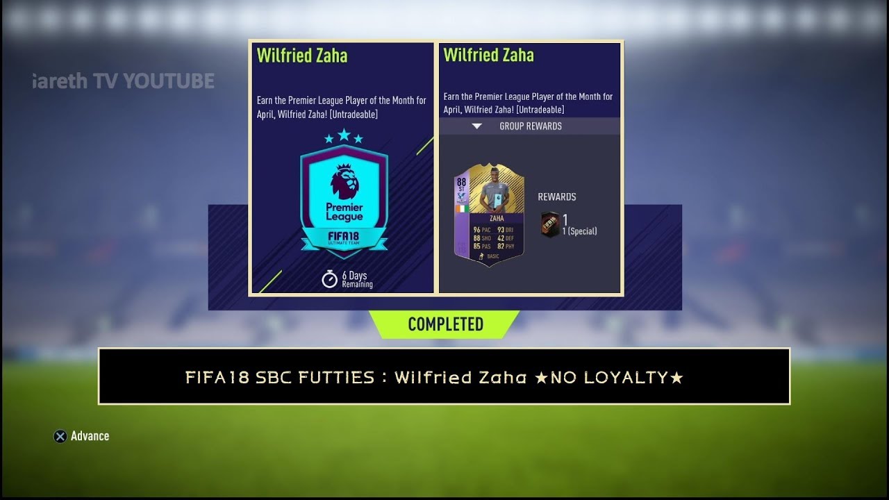 FIFA18 SBC FUTTIES : Wilfried Zaha ★NO LOYALTY★