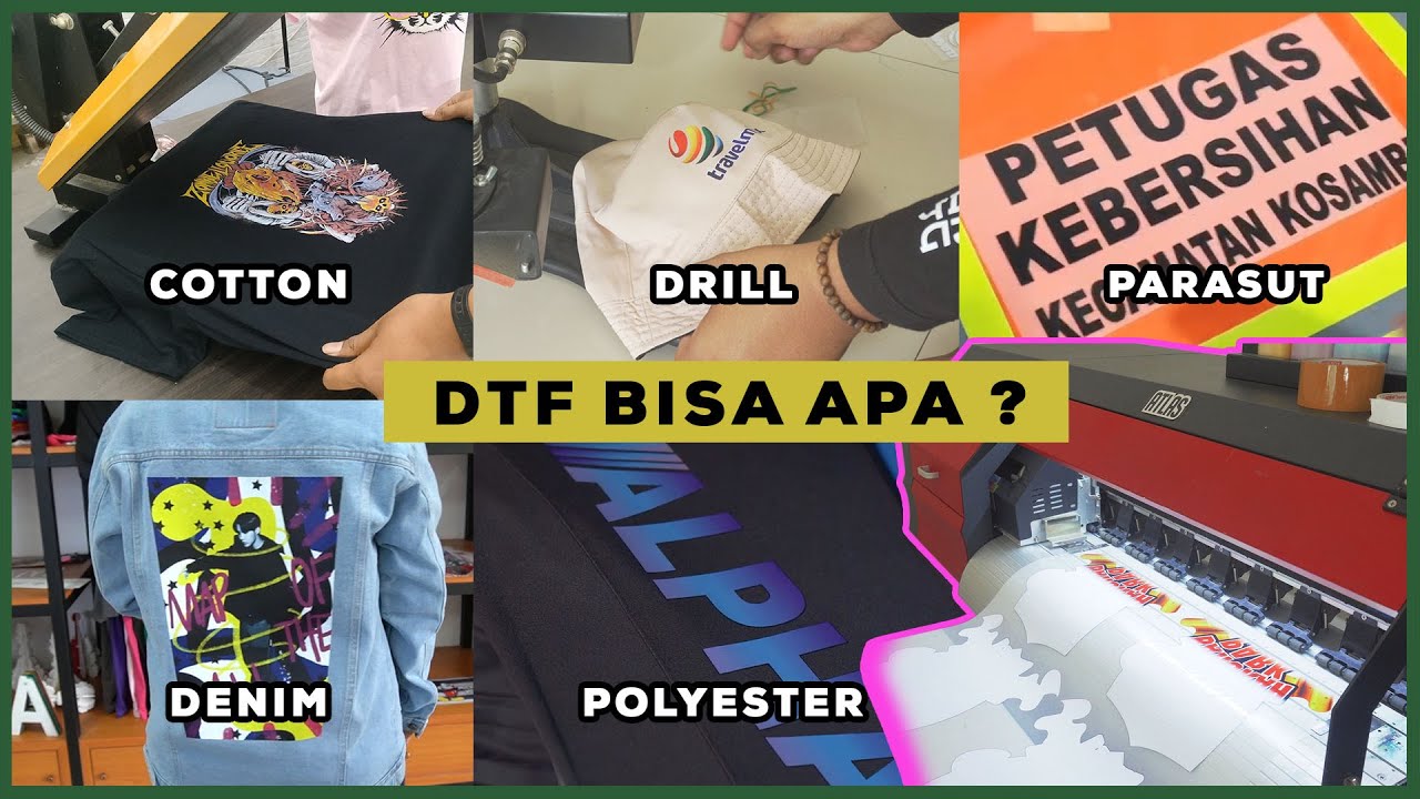 CARA SABLON DTF DI BERBAGAI BAHAN ( KATUN, PARASUT, DENIM, POLYESTER, DLL )