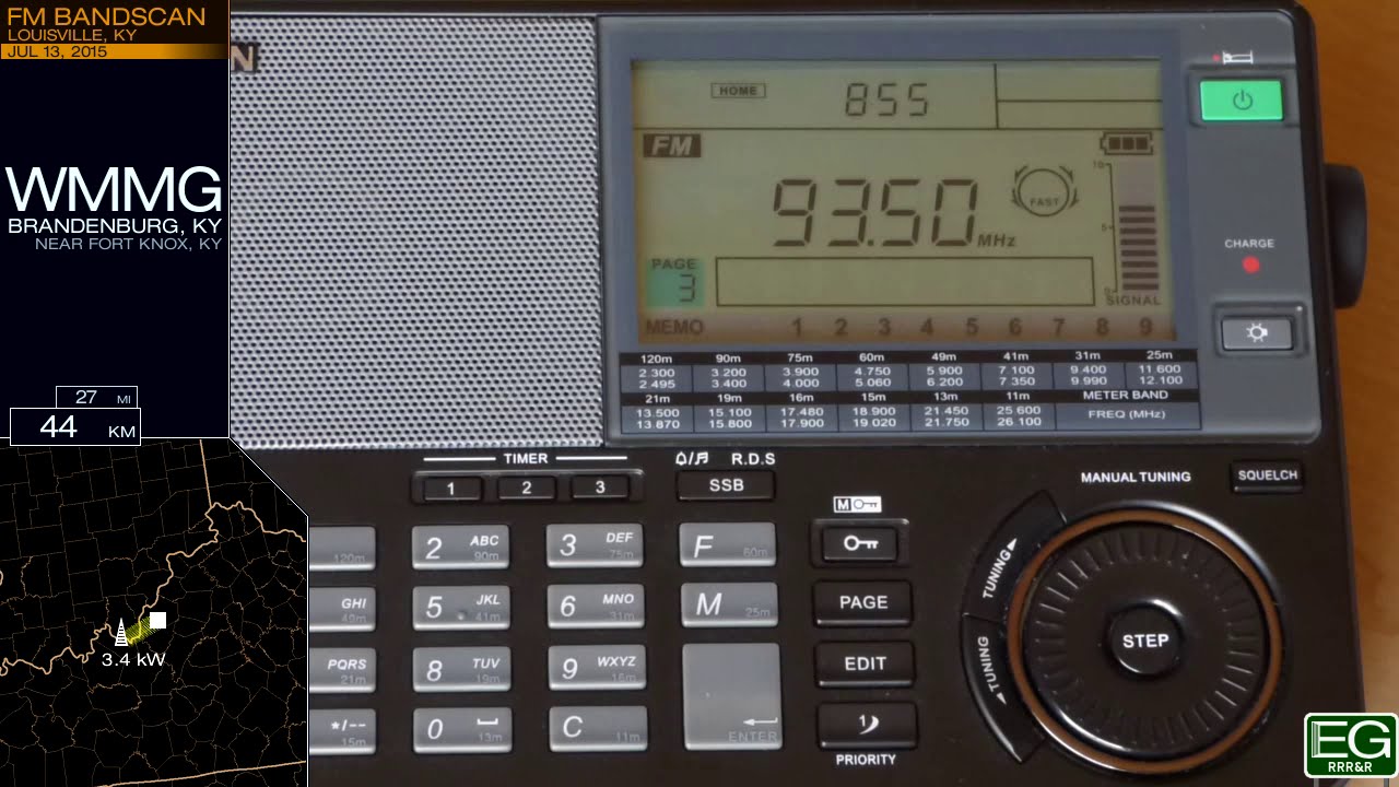 Local FM Bandscan for Louisville, KY (2015)