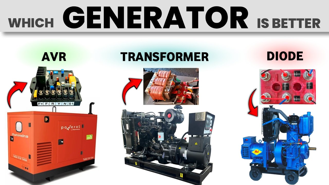 AVR generator vs Transfarmer generator vs diode generator kaun sa jyada achchha hota hai | Generator
