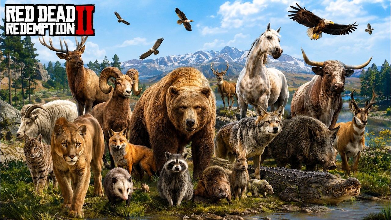Every ANIMAL Showcased in Red Dead Redemption 2.