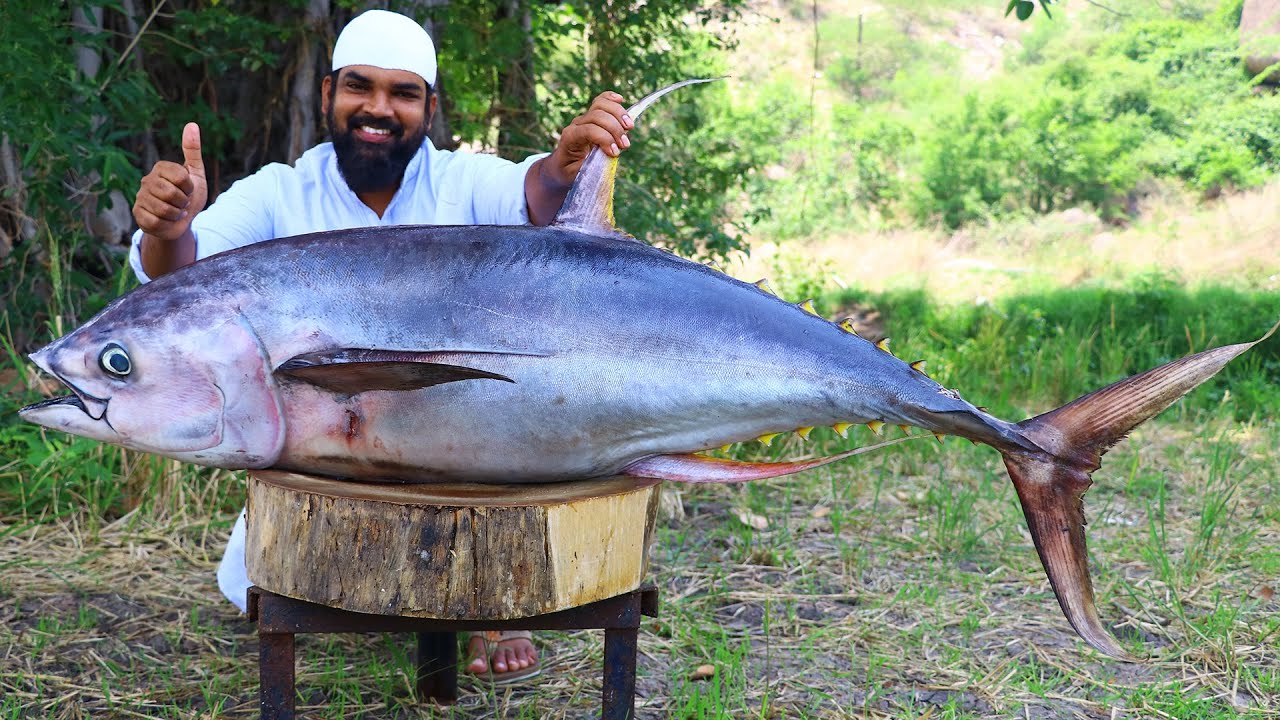 45 KG TUNA FULL FISH FRY | BANANA LEAFS TUNA FISH FRY | FULL FISH FRY | BIGGEST TUNA FRY | NAWABS