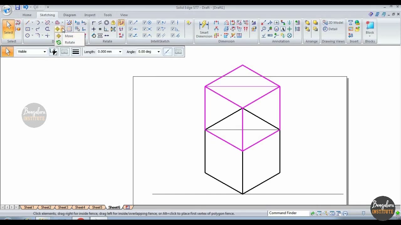 Isometric Projection - Three Cubes Placed one over other
