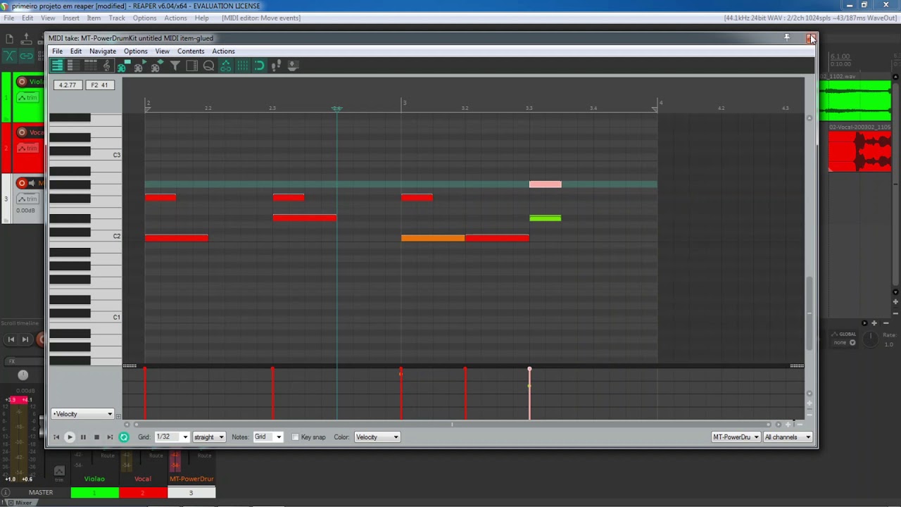 COMO FAZER UMA BATERIA NO REAPER - REAPER MIDI DRUMS COM MT DRUM KIT
