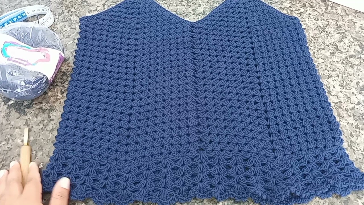 Blusa de Crochê Anil-Pronfundo