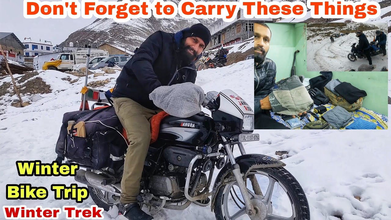 5 Things for Winter Bike Ride 2023 | Winter Spiti Valley 2023 | Modified 100cc bike Splendor plus