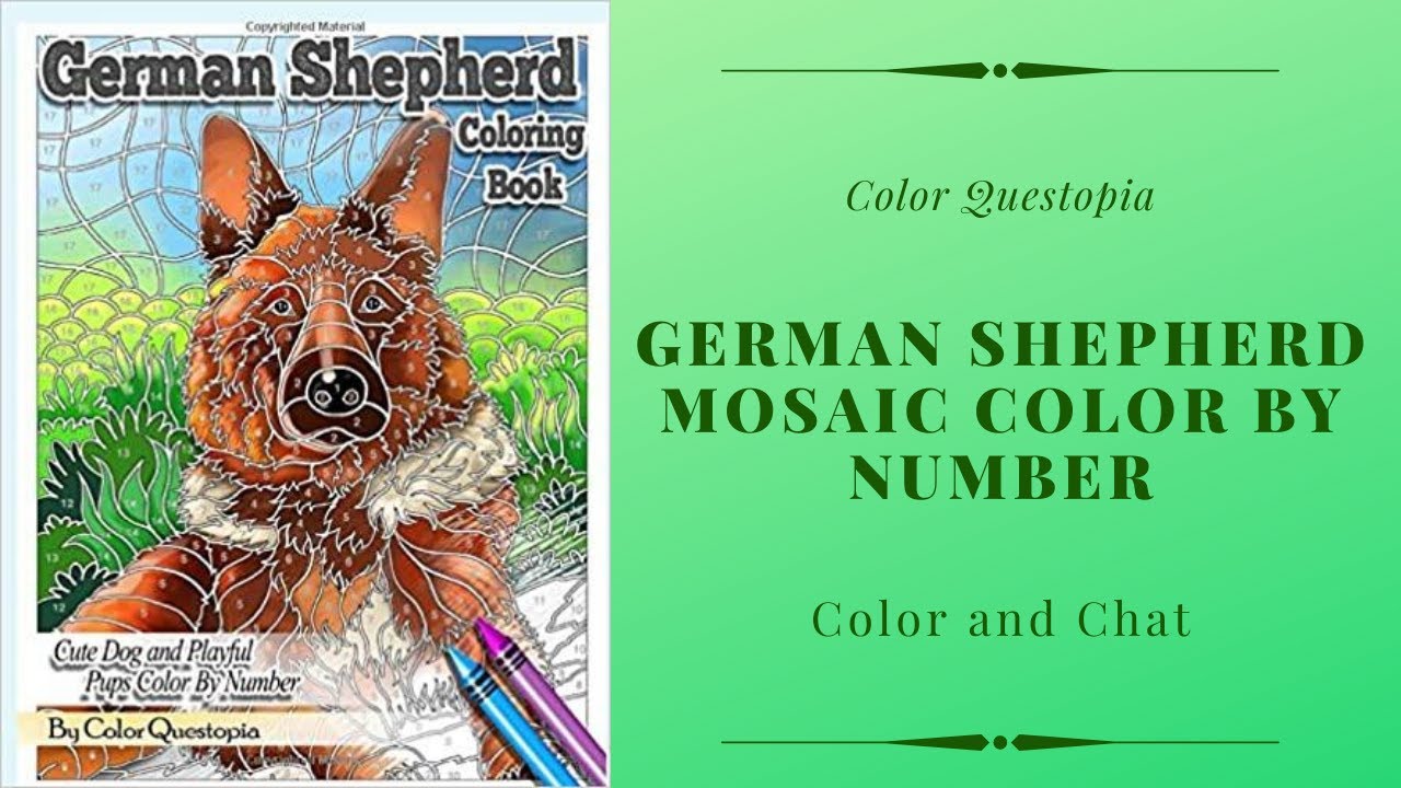 German Shepherd Mosaic Color by Number by Color Questopia - Color and Chat