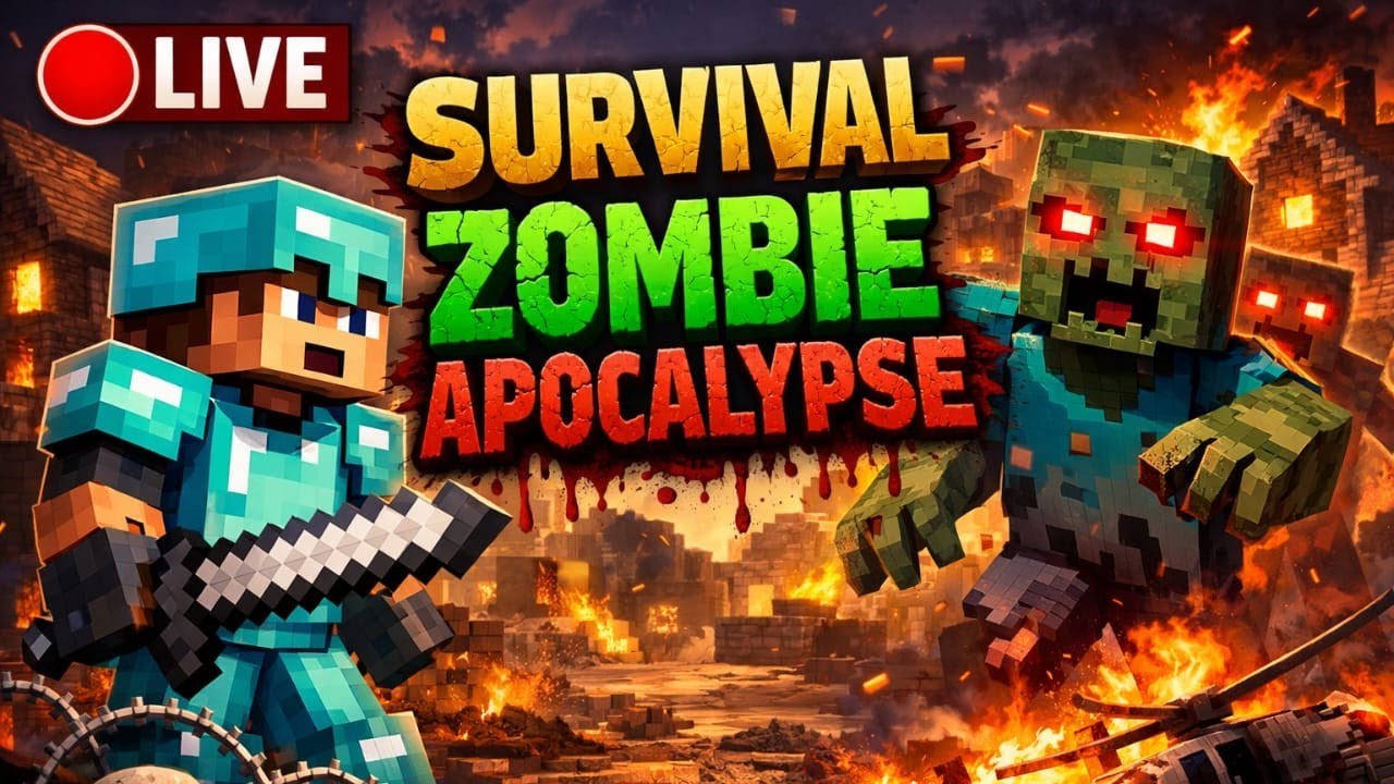 🔴LIVE MINECRAFT ZOMBIE APOCALYSE PART 4