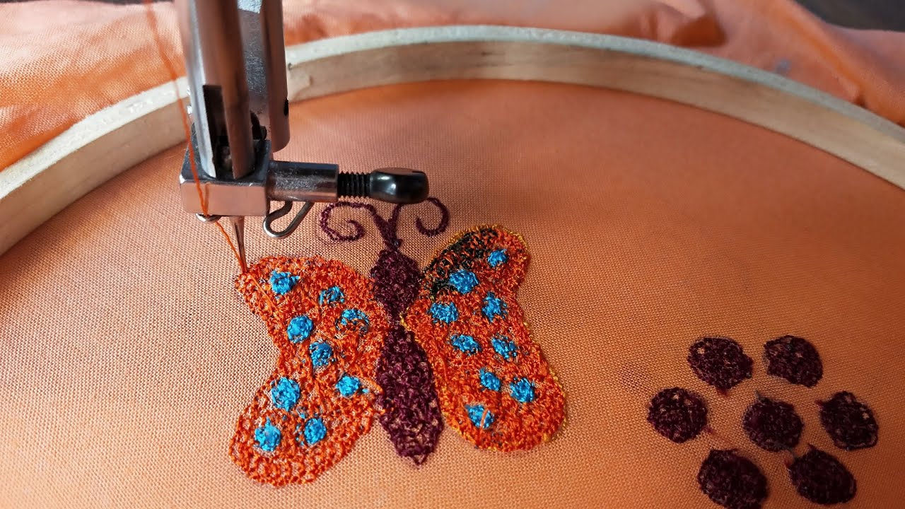 How To Stitch Embroidery By Using normal Sewing Machine In Telugu || Free Motion Embroidery