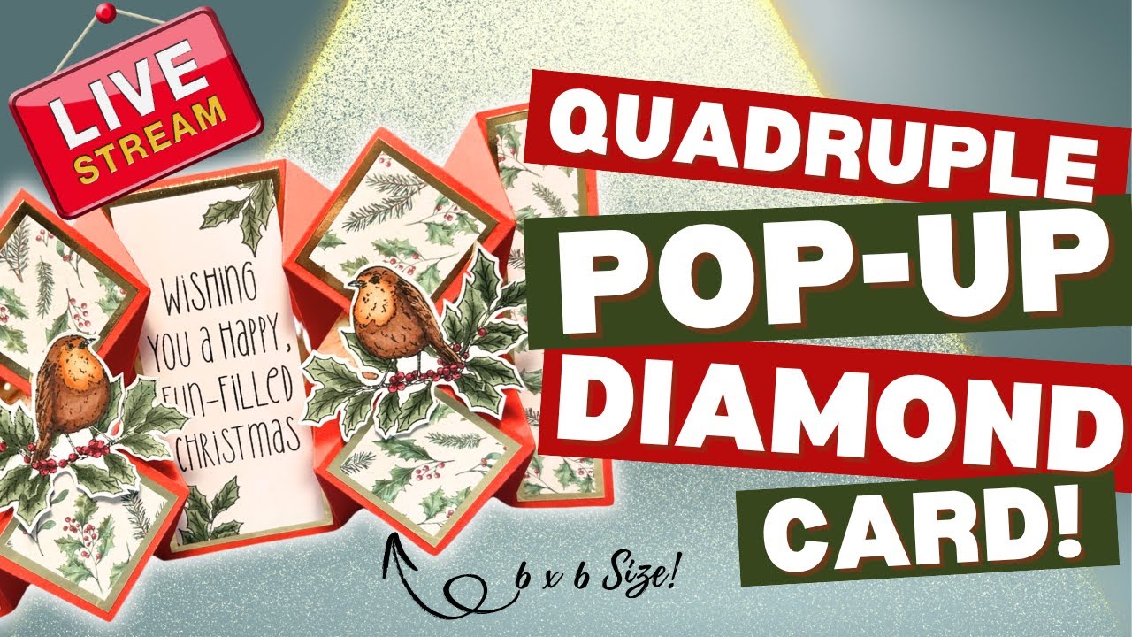 🔴 Quadruple Pop-Up Diamond Fold Card | Cardmaking Live!