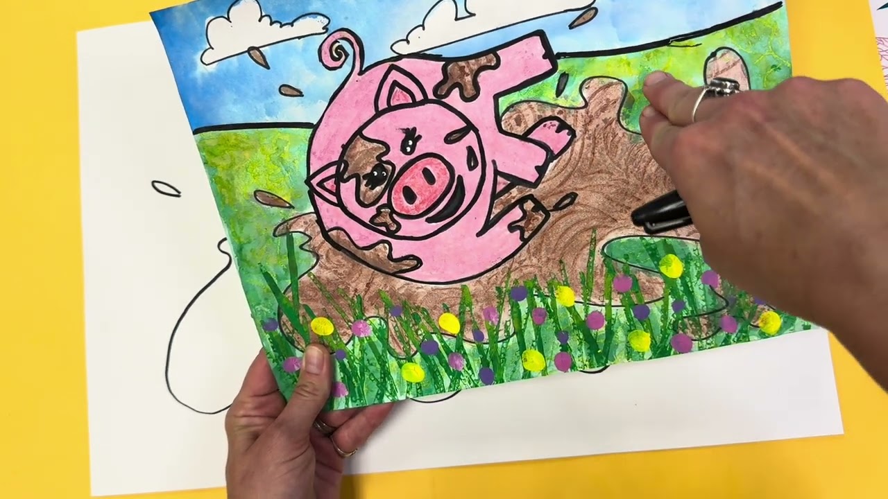 Playful Piggie Kinder Art Lesson
