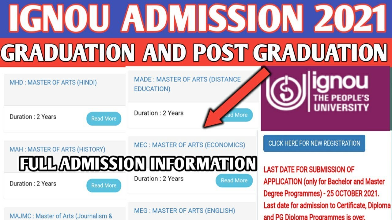 IGNOU - UG And PG Admission 2021 Last date Extended || Indira Gandhi National Open University