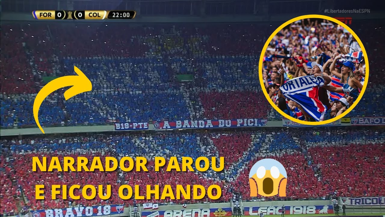 😱 A TORCIDA CALOU O NARRADOR! MOSAICO LINDO NO CASTELÃO PELA LIBERTADORES! (Fortaleza 1x2 Colo Colo)