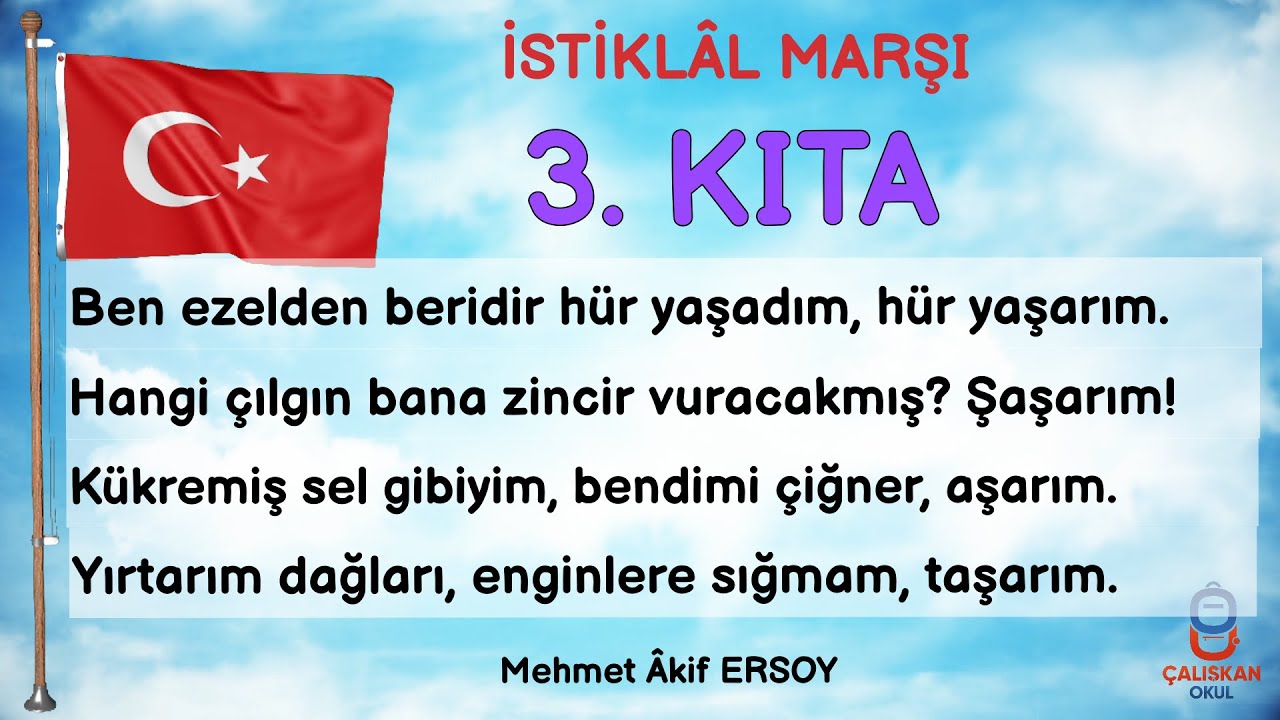 İSTİKLAL MARŞI 3. KITA EZBERLEME - 10 TEKRAR