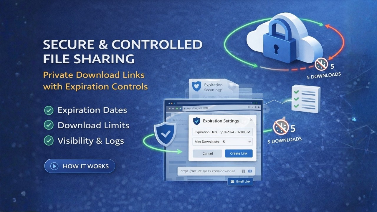 Private Download Links for Secure File Sharing