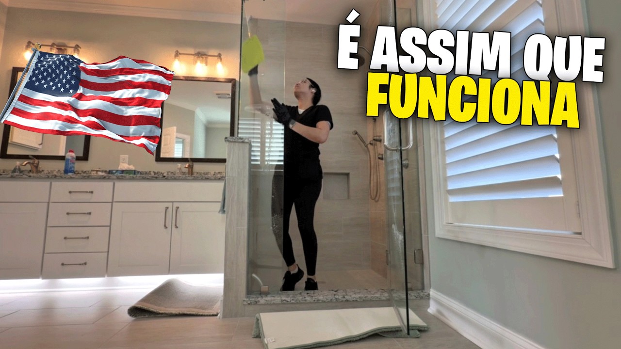 FAXINA NOS EUA NA PRÁTICA | UM DIA INTEIRO TRABALHANDO
