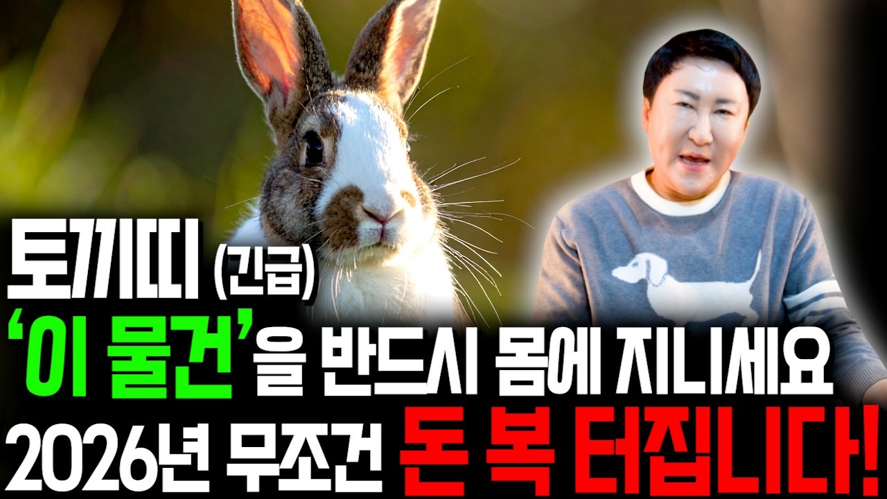 [토끼띠 운세] 2026년 토끼띠는 무조건 이 물건을 몸에 지니고 다니세요! 병오년 금전의 기운이 솟구칩니다! 금전,귀인,문서 대박나는 51년생 63년생 75년생 87년생 운세
