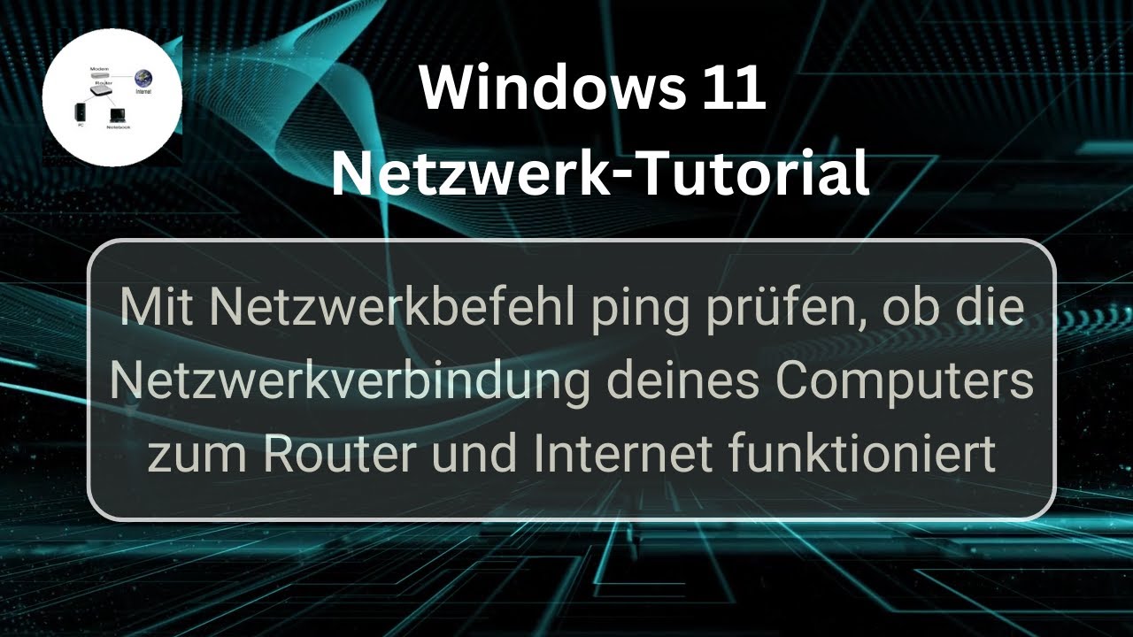 Mit Netzwerkbefehl ping prüfen, ob die Netzwerkverbindung deines Computers funktioniert!