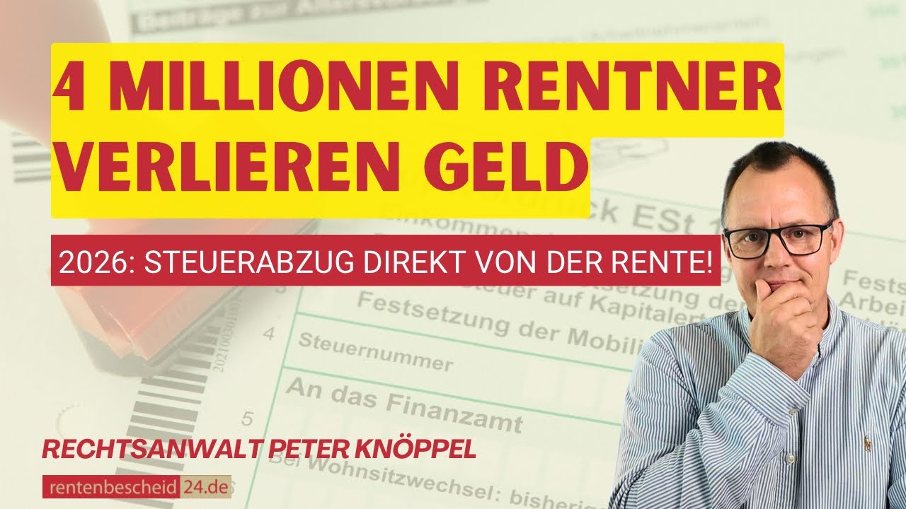 4 MILLIONEN Rentner verlieren GELD! 💰 – 2026 Steuerabzug direkt von der Rente!
