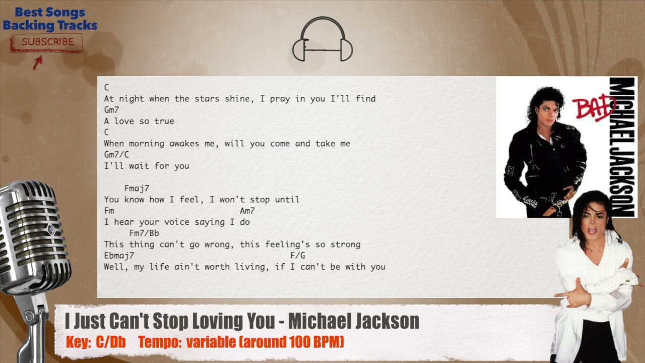 🎙 I Just Can't Stop Loving You - Michael Jackson Vocal Backing Track with chords and lyrics