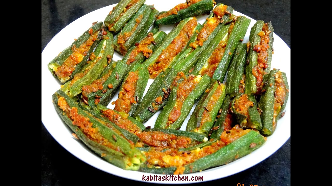 Stuffed Bhindi Recipe-Stuffed Okra-Besan Wali Bhindi-Bharwa Bhindi Masala