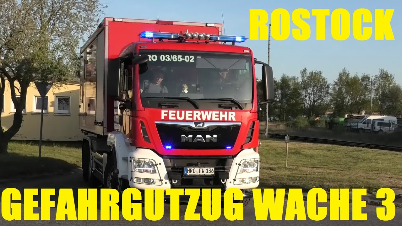[GEFAHRGUTALARM] DOPPEL WLF + HLF 20 + GW-Mess + RTW FEUERWEHR ROSTOCK Wache 3 #MontisEinsatzfahrten