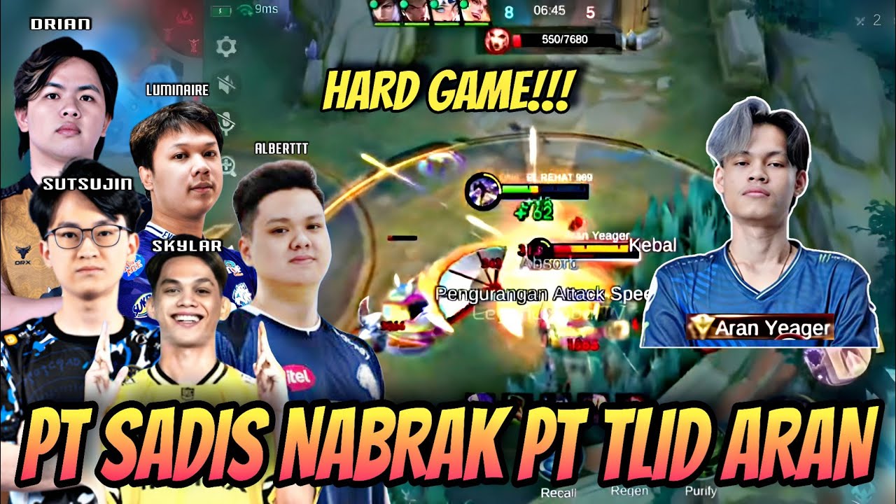 PT SADIS SKYLAR, ALBERT, SUTSUJIN NABRAK TLID ARAN - Mobile Legends