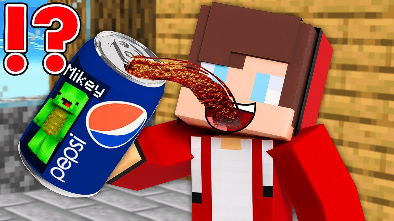 Майки прячется в банке PEPSI, чтобы разыграть Джей-Джея — в Minecraft (Maizen)