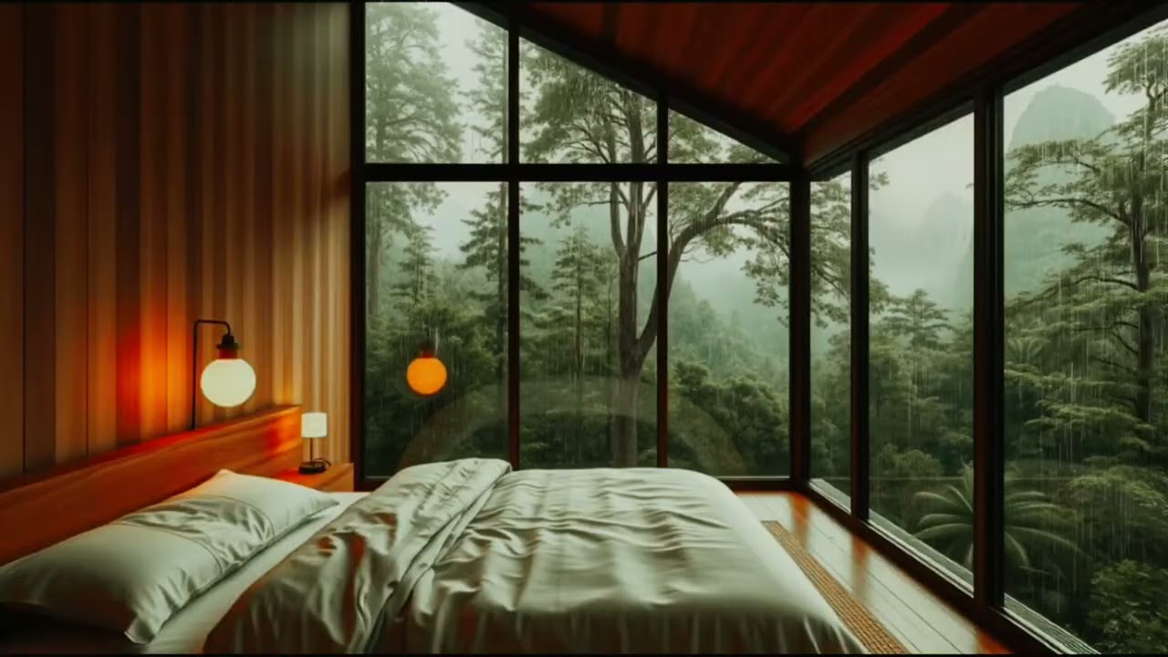 Cozy Night Ambience 🌧️ Rain & Thunder Sounds for Deep Sleep & Relax
