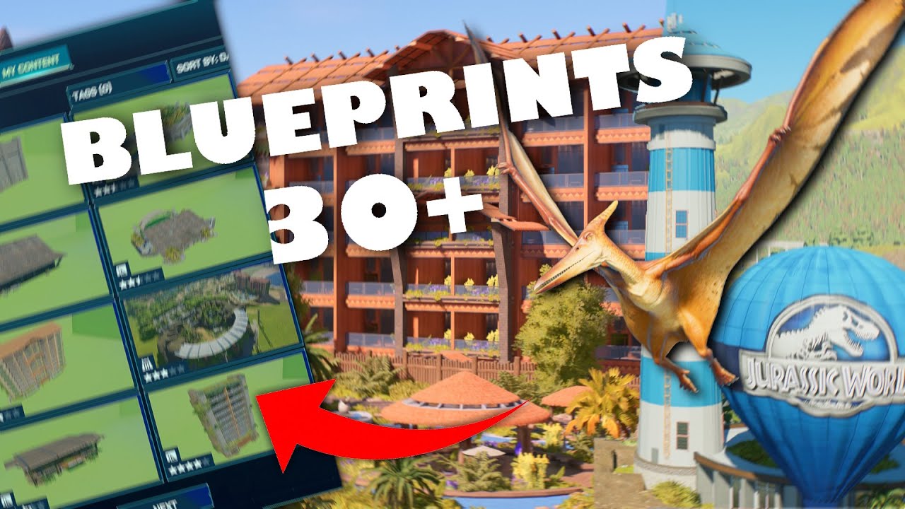 30+ WORKSHOP BLUEPRINTS for Your PARKS! - Jurassic World Evolution 3 - 9000 Subs Special