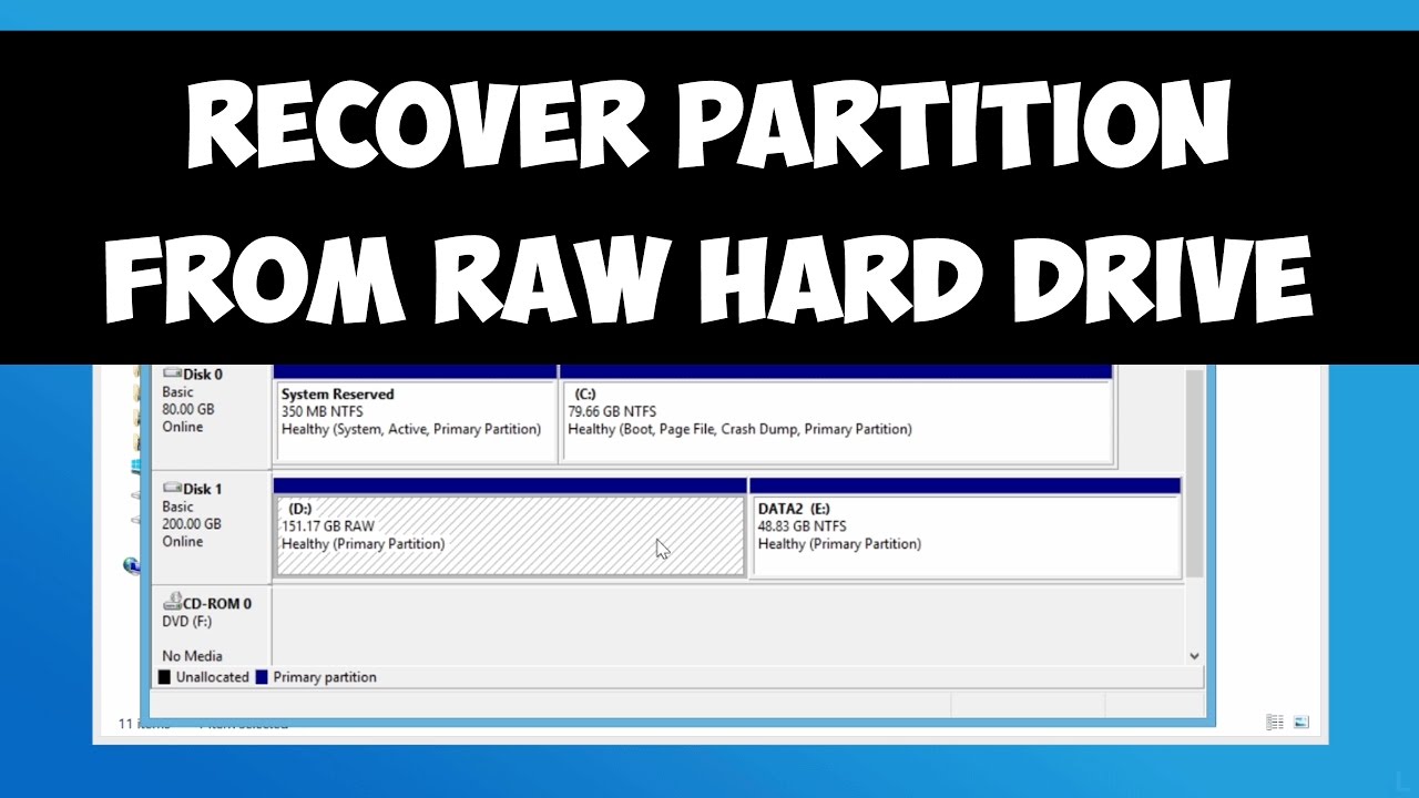 Recover partition from RAW hard drive