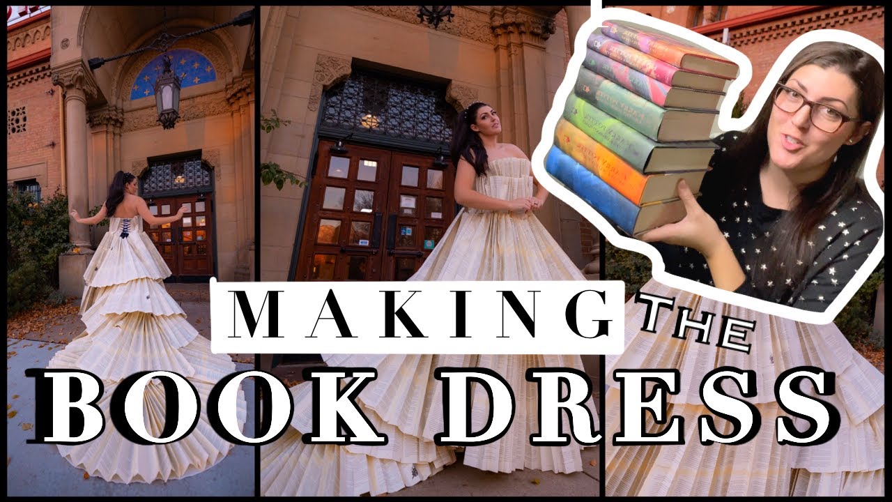 Making A Book Dress! Destroying Harry Potter Books to Make a a dress?? Thrifted Aesthetic Creation