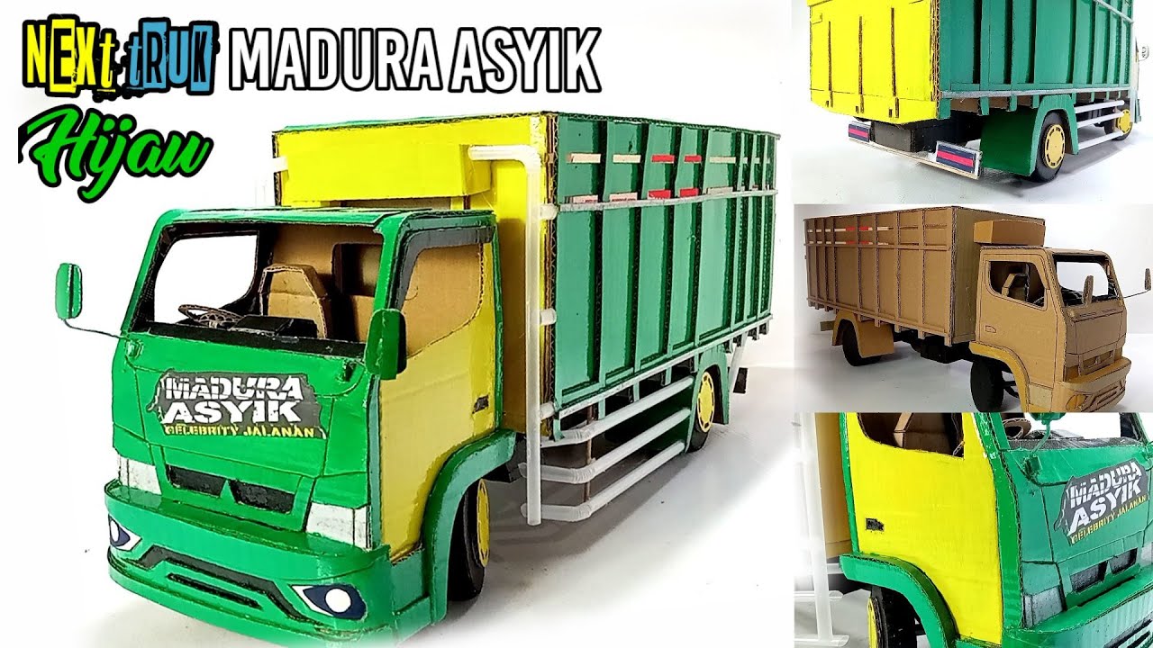 Cara membuat truk madura asyik hijau dari kardus bekas_bisa oleng
