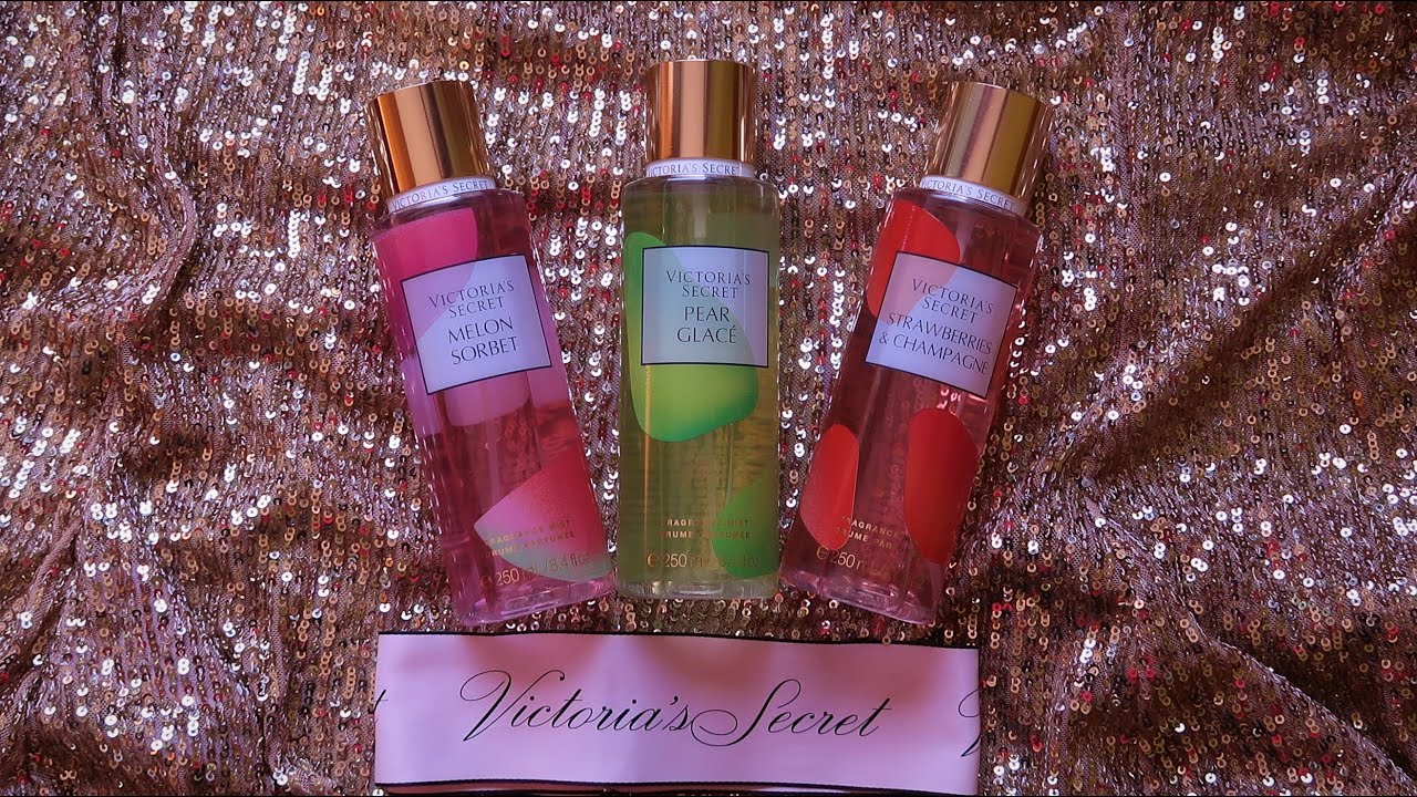 VICTORIA'S SECRET ICONIC SCENTS COLLECTION | STRAWBERRIES & CHAMPAGNE | PEAR GLACE' | MELON SORBET