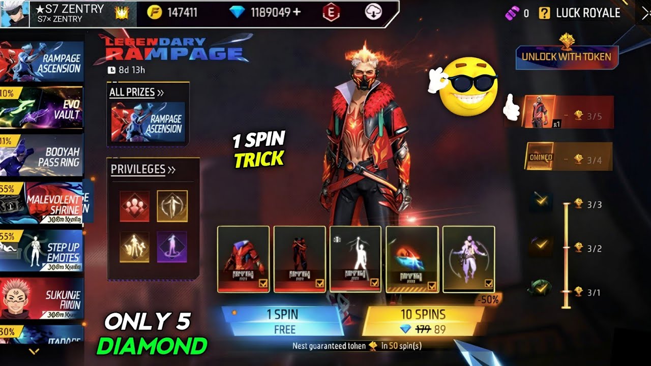 I GOT ALL ITEMS RAMPAGE EVO BUNDLE | NEW TOKEN TOWER EVENT | LEGENDARY RAMPAGE BUNDLE SPIN TRICK