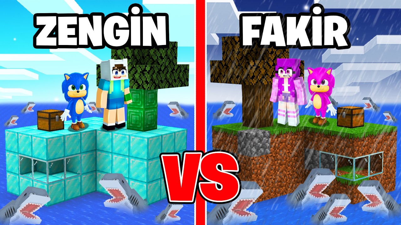 ZENGİN ERKEKLER VS FAKİR KIZLAR DENİZ BLOĞU 😨 Minecraft