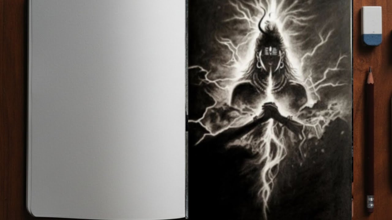 Lord Shiva in Charcoal – Power, Peace & Destruction 🔱 #art #charcoaldrawing #sketching