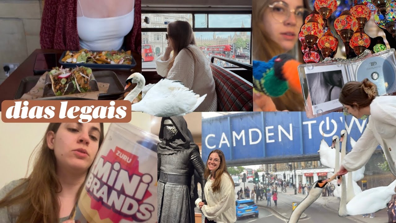 Camden Market, Caos basico de viagem, Mini livros, Alimentando Cisnes e etc. - Vlog de viagem #3