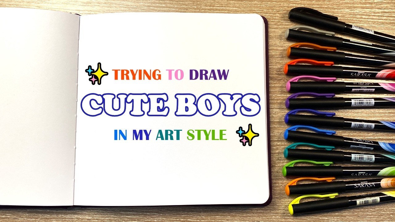 Attempting To Draw Cute Guys?! | Masculine Framed Character Sketchbook Spread | Relaxing Sketching