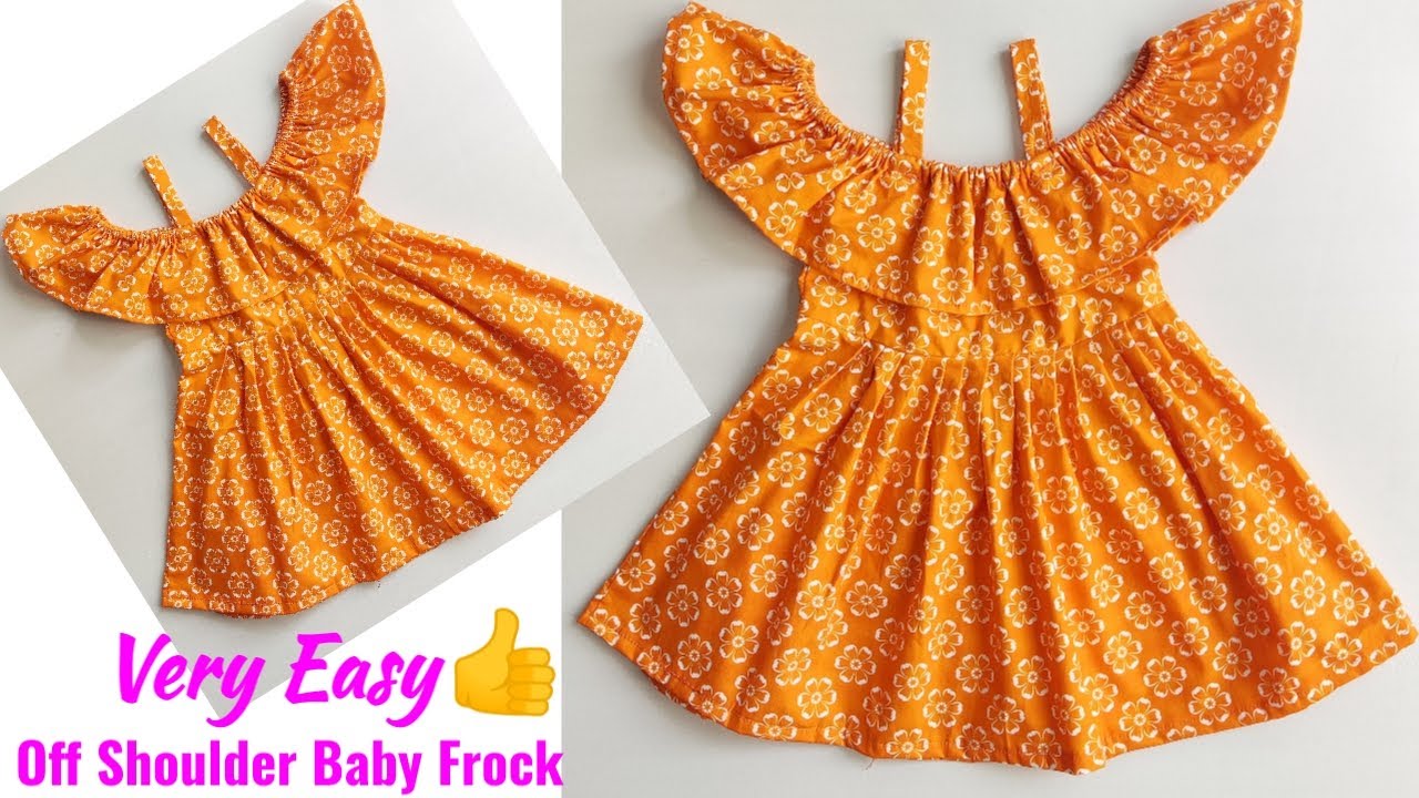 Very Easy Off Shoulder Baby Frock Cutting and Stitching| Baby Frock cutting and stitching